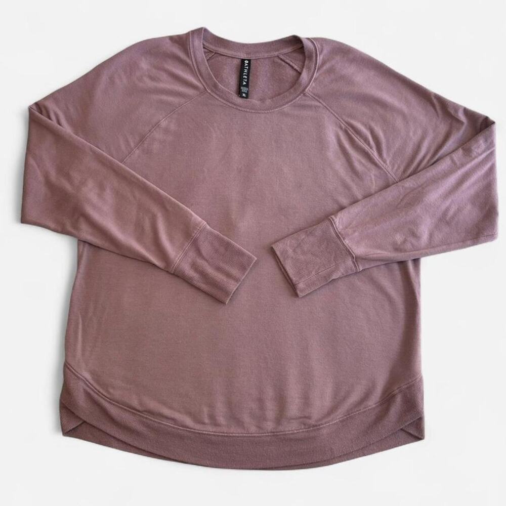 Athleta Women XL Long Sleeve Crew Heather Purple